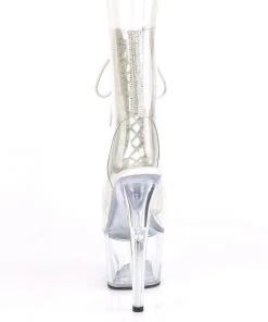 Pleaser Shoes By Pleaser USA ADORE-1016C-2 Pleaser Shoes Clear Peep Toe 7 Inch Pole Dancing Boot Booties And Ankle High Boots