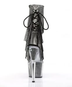 Pleaser Shoes By Pleaser USA Booties And Ankle High Boots ADORE-1017SRS Pleaser Shoes Sexy Platform Rhinestone Fringe Stripper Shoe