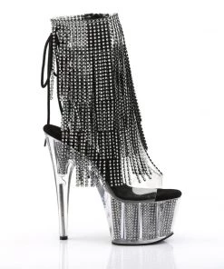 Pleaser Shoes By Pleaser USA Booties And Ankle High Boots ADORE-1017SRS Pleaser Shoes Sexy Platform Rhinestone Fringe Stripper Shoe