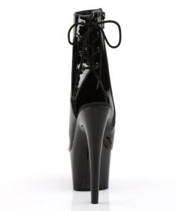 Pleaser Shoes By Pleaser USA Booties And Ankle High Boots ADORE-1018 Pleaser Shoes Black Patent Platform Stripper Boot