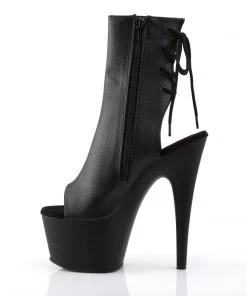 Pleaser Shoes By Pleaser USA ADORE-1018 Pleaser Shoes Black Vegan Platform Ankle Pole Dancing Boot