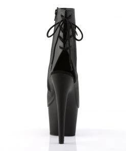 Pleaser Shoes By Pleaser USA ADORE-1018 Pleaser Shoes Black Vegan Platform Ankle Pole Dancing Boot