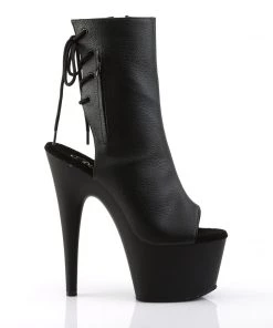 Pleaser Shoes By Pleaser USA ADORE-1018 Pleaser Shoes Black Vegan Platform Ankle Pole Dancing Boot