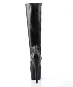 Pleaser Shoes By Pleaser USA ADORE-2023 Pleaser Shoes Black Vegan Knee High Stripper Boot Knee High And Mid Calf Boots
