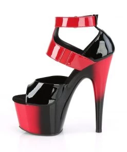 Pleaser Shoes By Pleaser USA ADORE-700-16 Pleaser Shoes Black Red Platform Stripper Shoes
