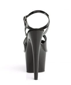 Pleaser Shoes By Pleaser USA 7 Inch Heels ADORE-730 Black Patent Platform Strappy Sling Back Stripper Shoe