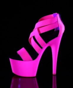 Pleaser Shoes By Pleaser USA ADORE-769UVPleaser Shoes Blacklight Strappy Platform Stripper Sandal