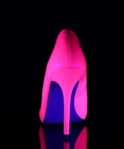 Pleaser Shoes By Pleaser USA AMUSE-20 Pleaser Shoes Neon PIink Blacklight Reactive Pumps Halloween Costume Footwear