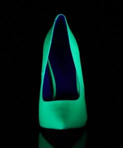 Pleaser Shoes By Pleaser USA AMUSE-20 Pleaser Shoes Neon Green Hidden Platform Pump