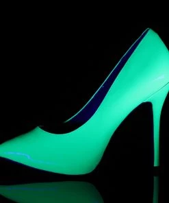 Pleaser Shoes By Pleaser USA AMUSE-20 Pleaser Shoes Neon Green Hidden Platform Pump
