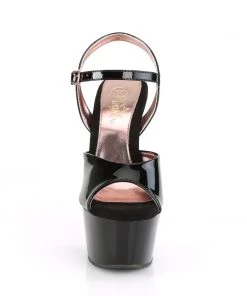 Pleaser Shoes By Pleaser USA ASPIRE-609TT Pleaser Shoes Black Patent Comfort Pole Dancing Shoes 6 Inch Heels