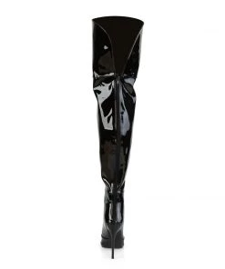Pleaser Shoes By Pleaser USA Thigh High Boots COURTLY-3012 Pleaser Shoes Black Patent Sexy Thigh High Boot
