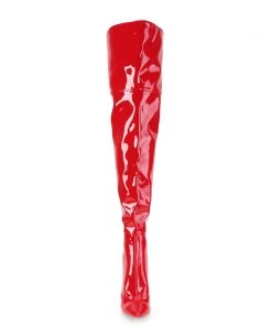 Pleaser Shoes By Pleaser USA COURTLY-3012 Pleaser Shoes Red Patent Thigh High Sexy Boot