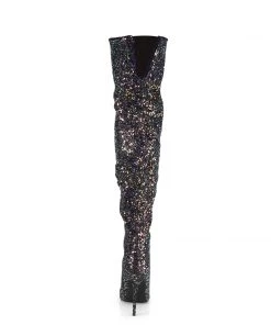 Pleaser Shoes By Pleaser USA Thigh High Boots COURTLY-3015 Pleaser Shoes Glittery Thigh High Sexy Boot
