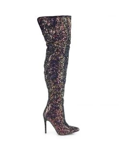 Pleaser Shoes By Pleaser USA Thigh High Boots COURTLY-3015 Pleaser Shoes Glittery Thigh High Sexy Boot