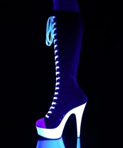 Pleaser Shoes By Pleaser USA Knee High And Mid Calf Boots DELIGHT-2000SK-02 Pleaser Shoes Knee High Platform Sneaker Boot
