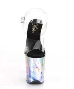 Pleaser Shoes By Pleaser USA FLAMINGO-808MRP Pleaser Shoes Metallic Rose Platform Exotic Dancer Shoe 8 Inch Heels