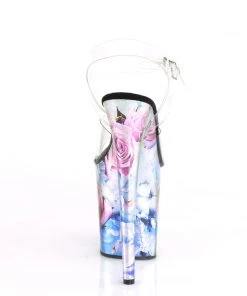 Pleaser Shoes By Pleaser USA FLAMINGO-808MRP Pleaser Shoes Metallic Rose Platform Exotic Dancer Shoe 8 Inch Heels