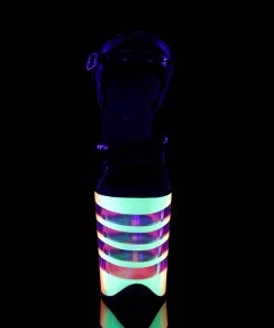 Pleaser Shoes By Pleaser USA FLAMINGO-809UVLN Pleaser Shoes Clearane UV Reactive Exotic Dancer Shoes
