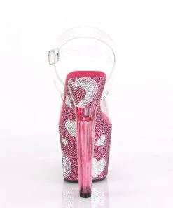 Pleaser Shoes By Pleaser USA 7 Inch Heels LOVESICK-708HEART Pleaser Shoes Rhinestone Platform Pole Dancing Shoes