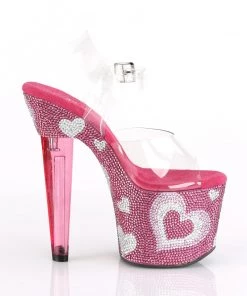 Pleaser Shoes By Pleaser USA 7 Inch Heels LOVESICK-708HEART Pleaser Shoes Rhinestone Platform Pole Dancing Shoes