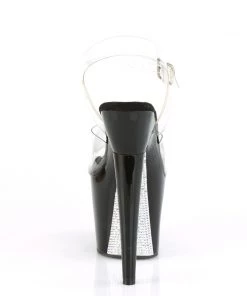 Pleaser Shoes By Pleaser USA LOVETHORN-708CRS Pleaser Shoe Clearance Rhinestone Rose Thorn Stripper Shoe 7 Inch Heels