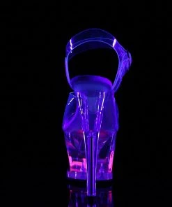 Pleaser Shoes By Pleaser USA MOON-708CAT Pleaser Shoes Clearance Blacklight Reactive Cat Stripper Shoe 7 Inch Heels