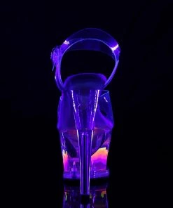 Pleaser Shoes By Pleaser USA MOON-708FLM Pleaser Shoes Clearance Cut Out Blacklight Flame Stripper Shoe