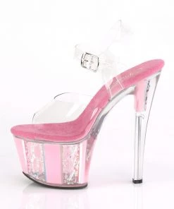Pleaser Shoes By Pleaser USA SKY-308OF Pleaser Shoes Pink 7 Inch Stripper Shoes 7 Inch Heels