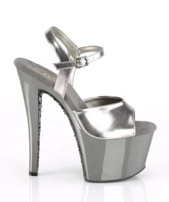 Pleaser Shoes By Pleaser USA SKY-309TTG Pewter Platfrom Exotic Dancer Shoe 7 Inch Heels