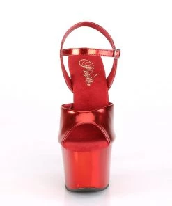 Pleaser Shoes By Pleaser USA SKY-309TTG Metallic Red Platform Stripper Shoes