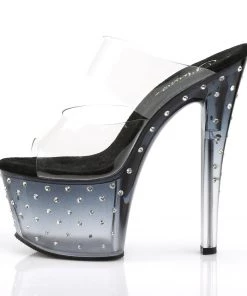 Pleaser Shoes By Pleaser USA STARDUST-702T Black Tinted Platform Stripper Shoes