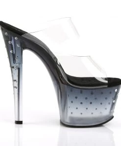 Pleaser Shoes By Pleaser USA STARDUST-702T Black Tinted Platform Stripper Shoes