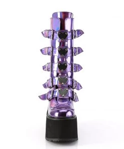 Demonia Shoes SWING-230 Demonia Boots Purple Platform Gothic Boots