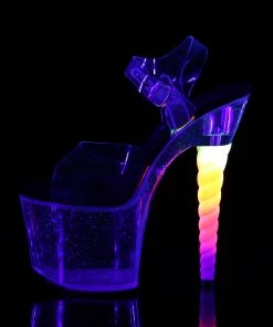 Pleaser Shoes By Pleaser USA UNICORN-708MG Pleaser Shoes Blacklight Reactive Unicorn Horn Heel Stripper Shoe