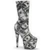 Pleaser Shoes By Pleaser USA ADORE-1002DP Pleaser Shoes Money Print Stripper Bootie