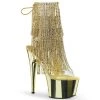 Pleaser Shoes By Pleaser USA Booties And Ankle High Boots ADORE-1017RSF Pleaser Shoes Gold Fringe Exotic Dancer 7 Inch Heel Boots