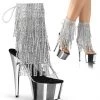 Pleaser Shoes By Pleaser USA ADORE-1017RSF Pleaser Shoes Rhinestone Fringe Pole Dancing Boots