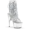Pleaser Shoes By Pleaser USA ADORE-1017SQF Pleaser Shoes Silver Sequin Platform Pole Dancing Boot