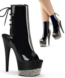 Pleaser Shoes By Pleaser USA ADORE-1018-3 Pleaser Shoes Rhinestone Platform Sexy Ankle Boot