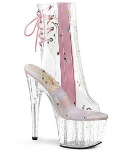 Pleaser Shoes By Pleaser USA ADORE-1018C-2 Pleaser Shoes Clear Stripper Booties