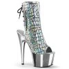 Pleaser Shoes By Pleaser USA ADORE-1018HG Pleaser Shoes Sexy Silver Platform Stripper Boots