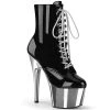 Pleaser Shoes By Pleaser USA Booties And Ankle High Boots ADORE-1020 Pleaser Shoes Silver Chrome Platform Boots
