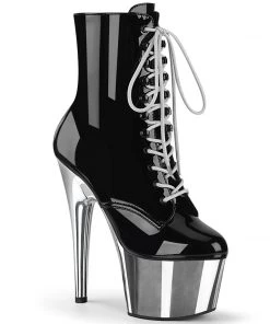 Pleaser Shoes By Pleaser USA Booties And Ankle High Boots ADORE-1020 Pleaser Shoes Silver Chrome Platform Boots