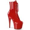 Pleaser Shoes By Pleaser USA Booties And Ankle High Boots ADORE-1020 Pleaser Shoes Red Patent Lace Up Stripper Bootie