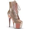 Pleaser Shoes By Pleaser USA Booties And Ankle High Boots ADORE-1020 Pleaser Shoes Rose Gold Metallic Platform Stripper Boot
