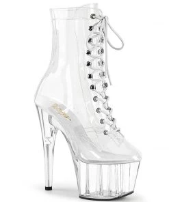 Pleaser Shoes By Pleaser USA Booties And Ankle High Boots ADORE-1020C Pleaser Shoes Clear High Stripper Shoes