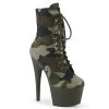 Pleaser Shoes By Pleaser USA ADORE-1020CAMO Pleaser Shoes Ankle High Platform Boot