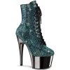 Pleaser Shoes By Pleaser USA ADORE-1020CHRS Pleaser Shoes Turquoise Sequin Dancer Boots