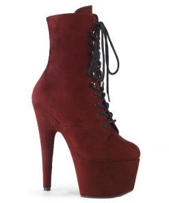Pleaser Shoes By Pleaser USA ADORE-1020FS Burgundy Faux Suede Platform Ankle High Boots